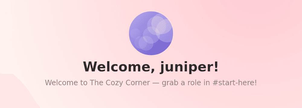 A Miwi welcome card greeting a new member